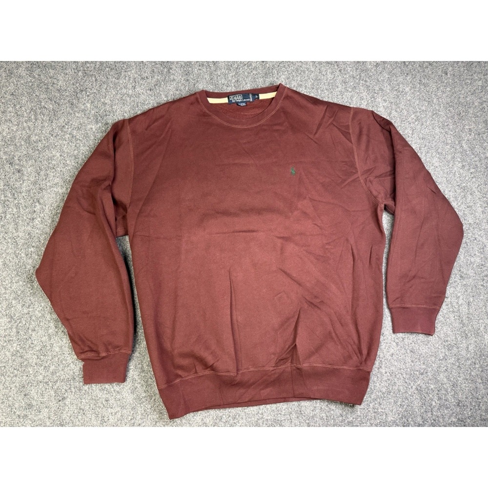 Men's Polo Ralph Lauren Crewneck Pullover Sweater Size Large Maroon Sweat Shirt